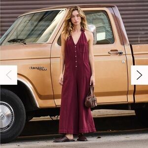 Free People Harper Jumpsuit Small Color: Maroon NWT